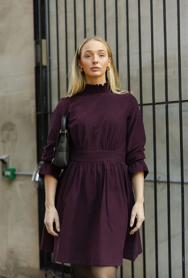 Nectar Embrace Dress Burgundy cordkjole  7