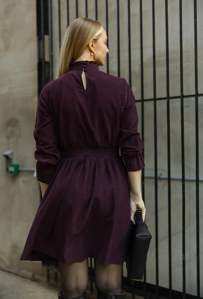 Nectar Embrace Dress Burgundy cordkjole  6