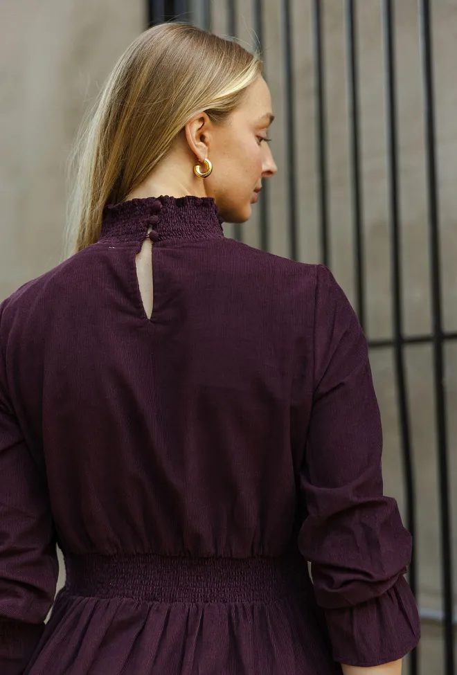 Nectar Embrace Dress Burgundy cordkjole  9