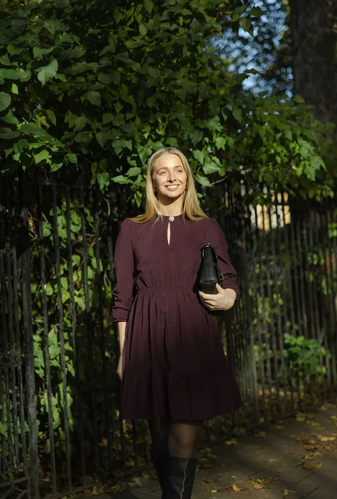 Nectar Vitality Dress Burgundy cordkjole minikjole 4