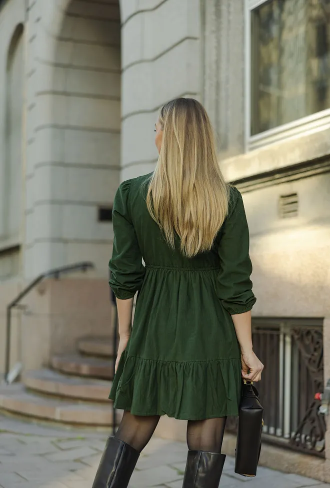 Nectar Vitality Dress Moss Green cordkjole minikjole 7