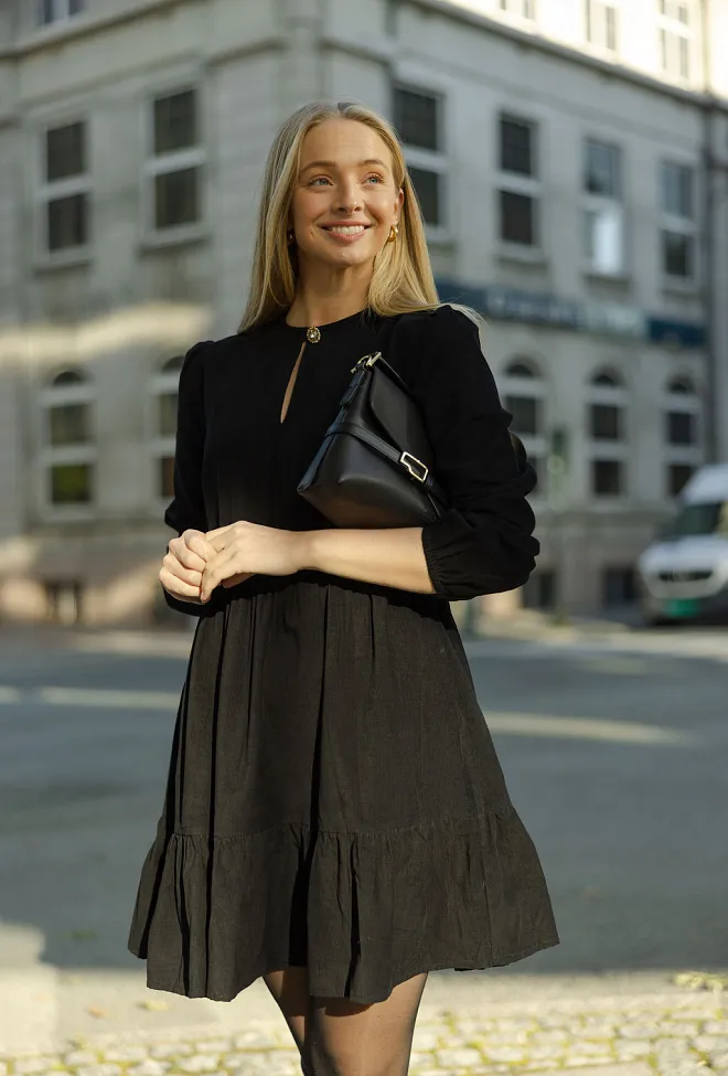 Nectar Vitality Dress Black cordkjole minikjole 2