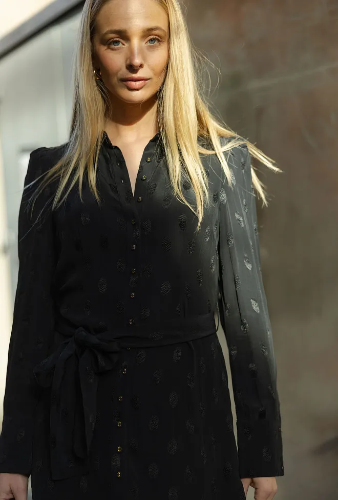 byTiMo Viscose Shirt Dress Black midikjole 5