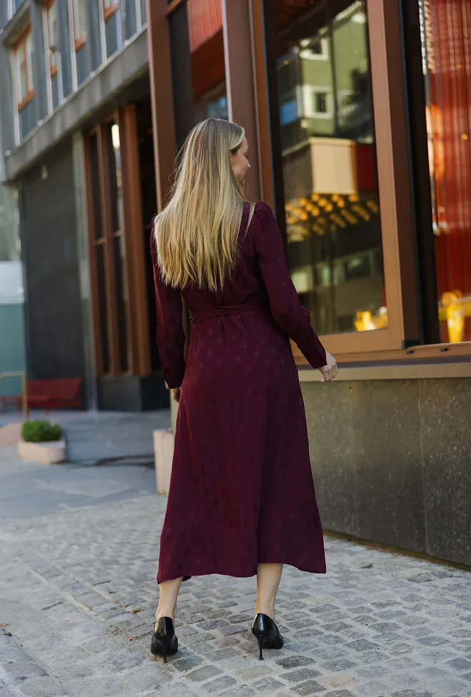 byTiMo Viscose Shirt Dress Burgundy kjole 5