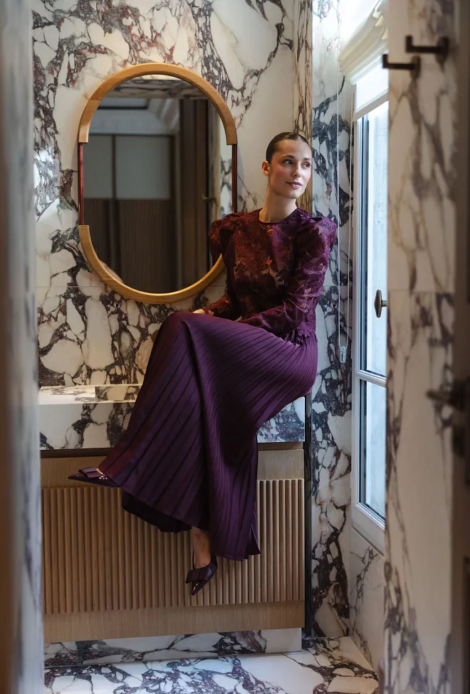 HiiL Studio Amalie Pleated Skirt Burgunder skjørt 5