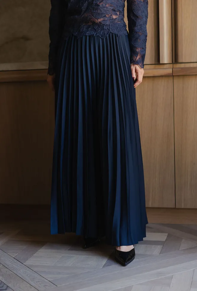 Hiil studio Amelie Pleated Skirt Blue skjørt