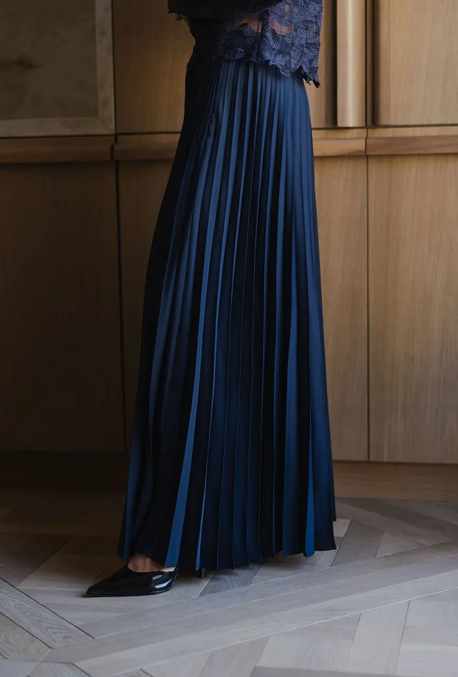 Hiil studio Amelie Pleated Skirt Blue skjørt 3