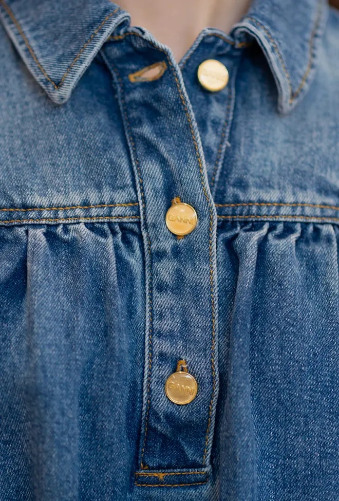 GANNI Light Weight Denim Top Tint Wash denimtopp 3