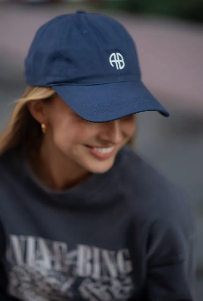 Anine bing Jeremy Baseball Cap AB Washed Navy caps 3