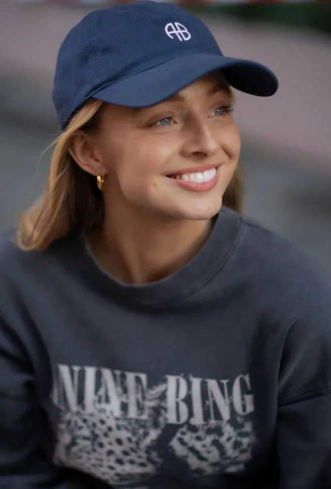 Anine bing Jeremy Baseball Cap AB Washed Navy caps