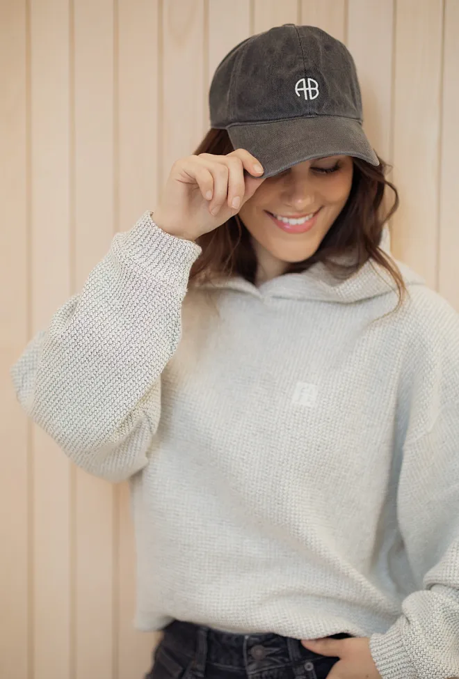 Anine Bing Jeremy Baseball Washed Smoke Grey Cap caps