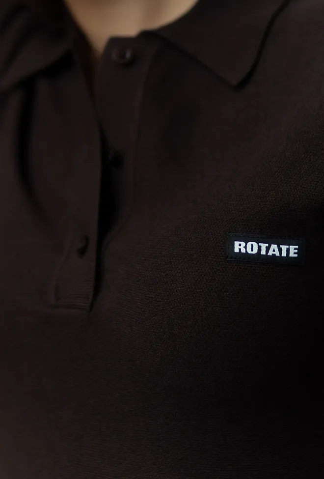 Rotate Slinky Knit Polo Dress Mole kjole 6