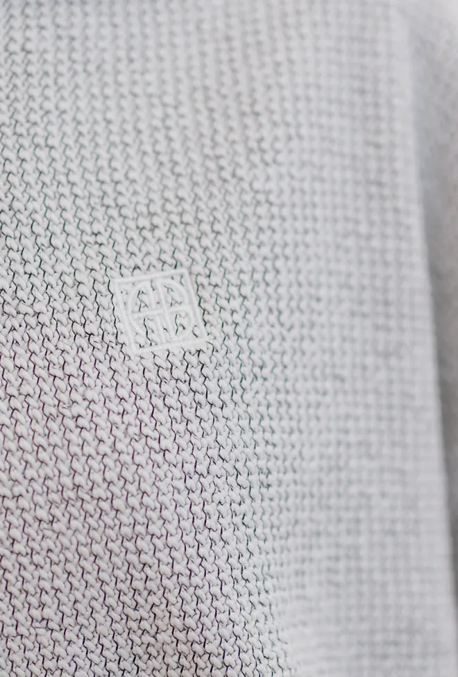 Anine Bing Alec Hoodie Framed Monogram Ivory and Black collegegenser 5