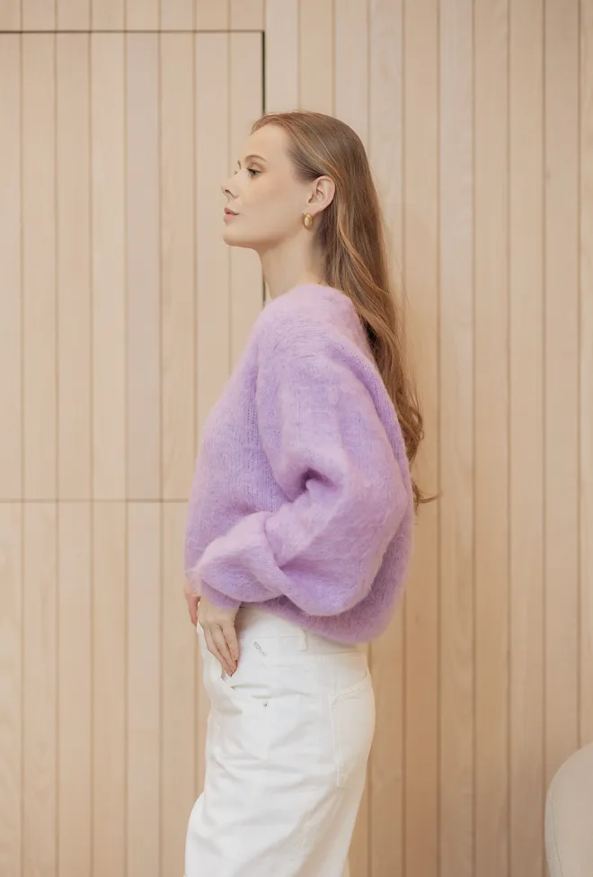 American vintage Niby Sweater Orchid Melange strikk 2