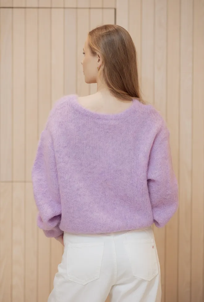 American vintage Niby Sweater Orchid Melange strikk 4