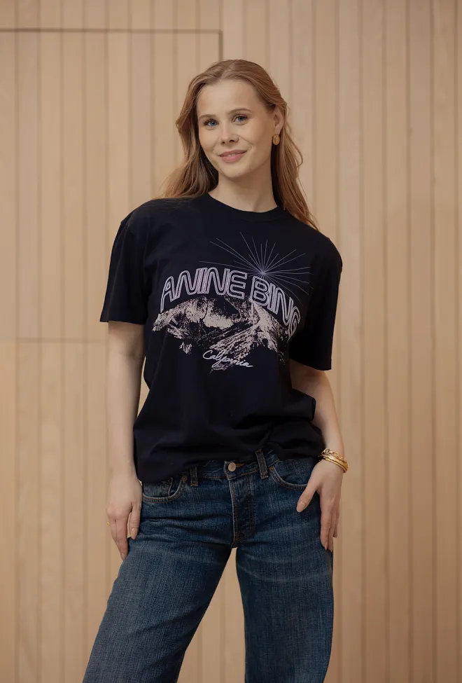 Anine bing Walker Tee California Vintage Black t-skjorte
