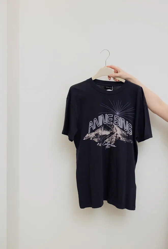 Anine bing Walker Tee California Vintage Black t-skjorte 3