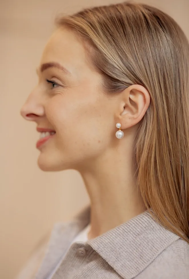 Hiil studio jewelry Vintage Pearl Earrings Pearl øredobber 2