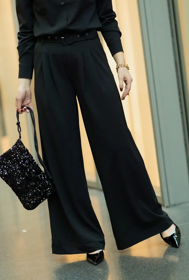 My essential wardrobe MW Hace Vitta High Wide Pant Black dressbukse 4
