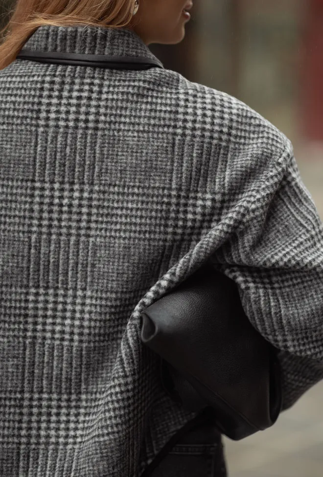 Anine Bing Camden Jacket Black And Grey Check jakke 8