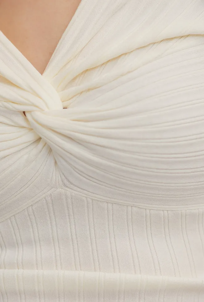 Andiata Polly Rib Knit Chalk White genser 6