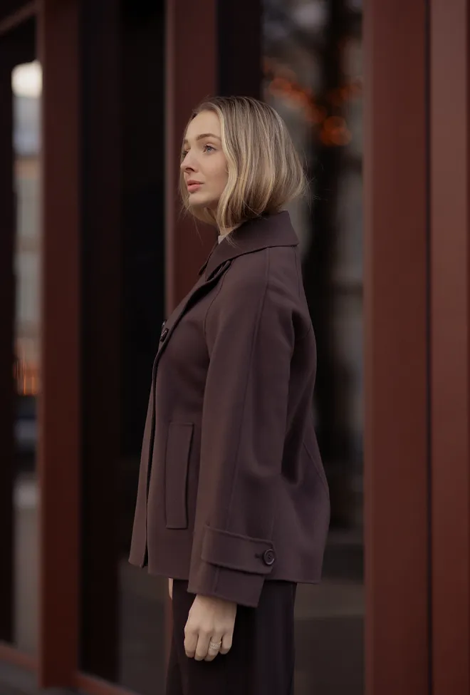 Max Mara Louise Short Coat 071 Brown ulljakke 4