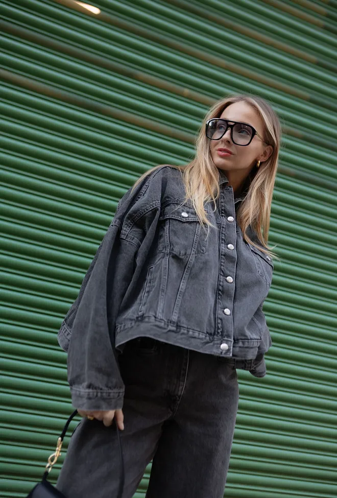 Remain Drapy Back Denim Jacket Frost Gray denimjakke 5