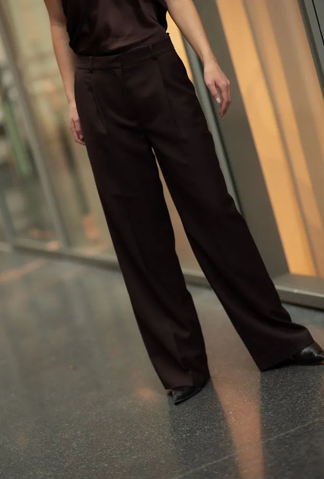 Anine bing Trent Trouser Deep Brown dressbukse