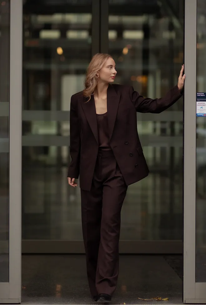 Anine bing Trent Trouser Deep Brown dressbukse 2