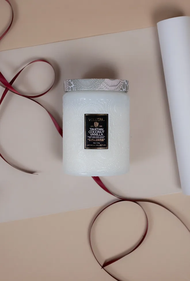 Voluspa Large Jar Candle Tahitian Coconut Vanilla 100t duftlys