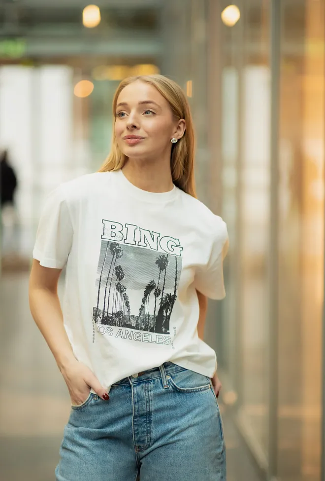 Anine Bing Louis Tee Bing Tour Ivory t-skjorte 6