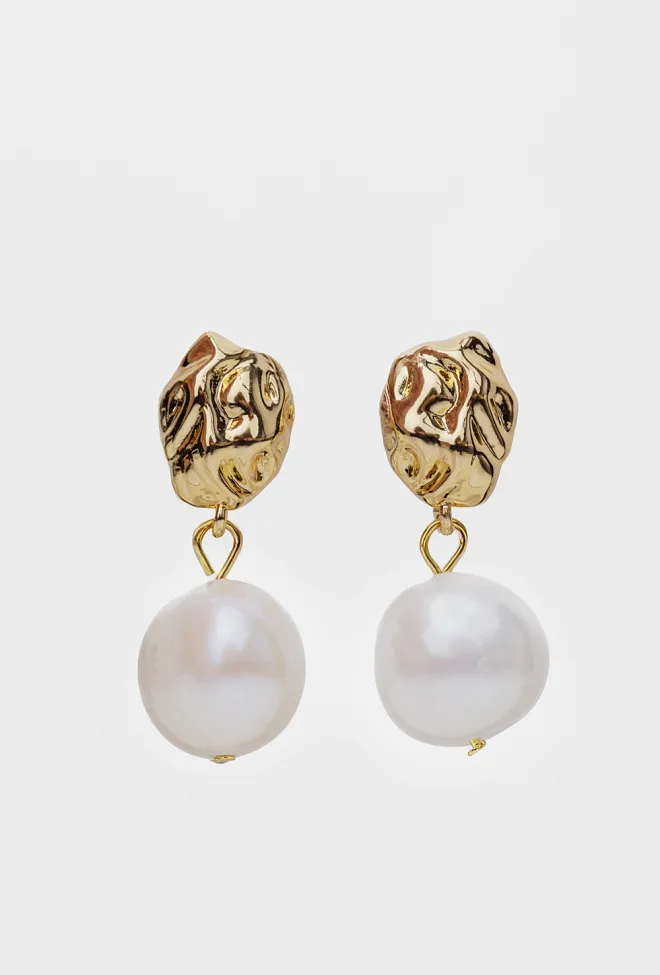 Hiil studio jewelry Textured Pearl Earrings Pearl øredobber