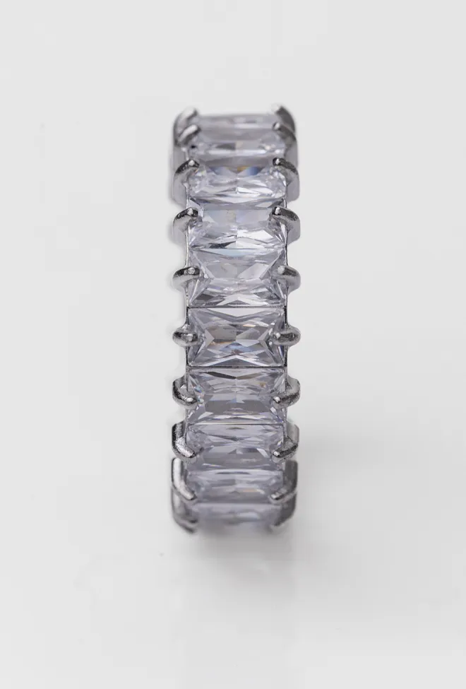 Hiil studio jewelry Crystal Baguette Ring Silver  2