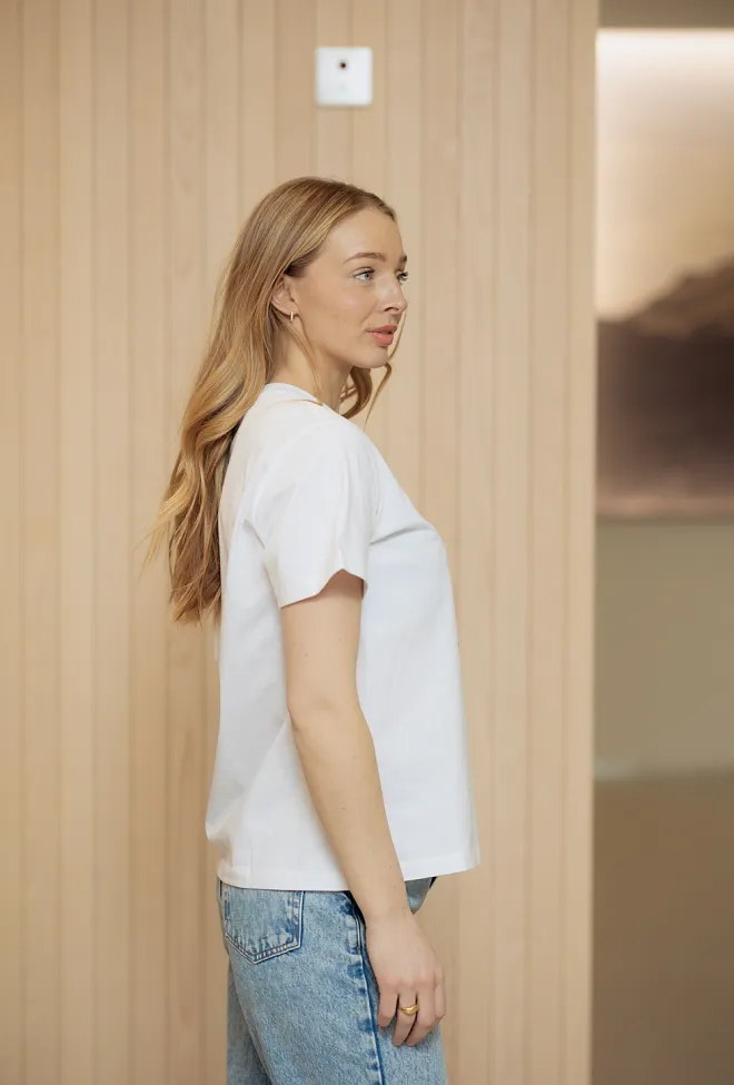 Anine Bing Basic Cotton Jersey T-shirt Bright White t-skjorte 3