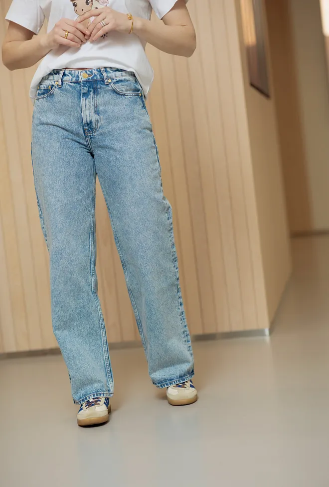 Ganni Rigid Denim Izey Jeans Mid Blue Vintage bukse 3