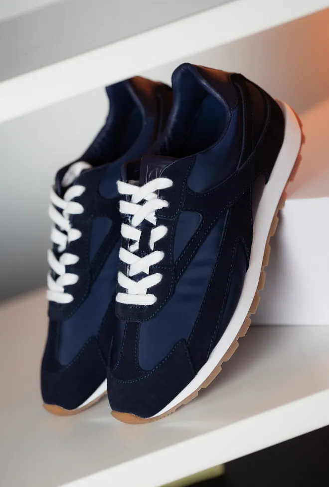 Anine Bing Juno Sneakers Navy Suede joggesko 2