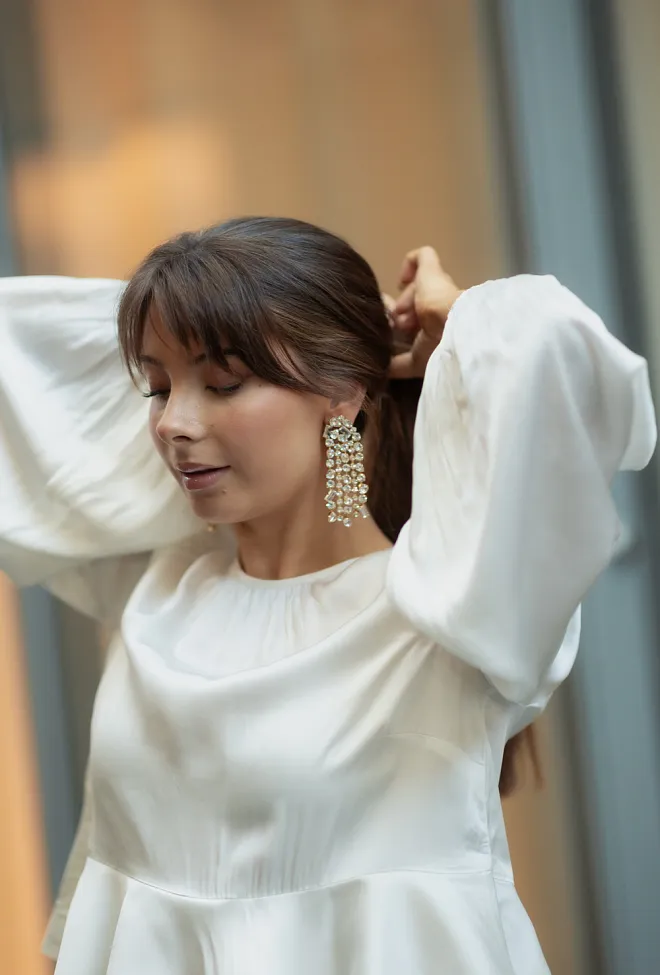Caroline svedbom Noelle Statement Earrings Gold Crystal øredobber 4