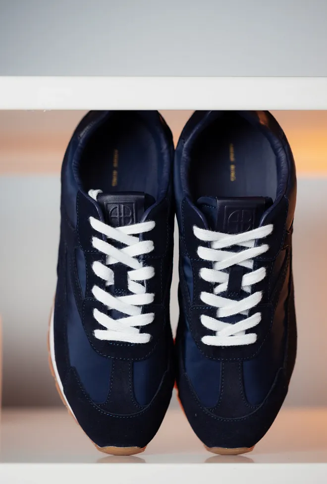 Anine Bing Juno Sneakers Navy Suede joggesko 6