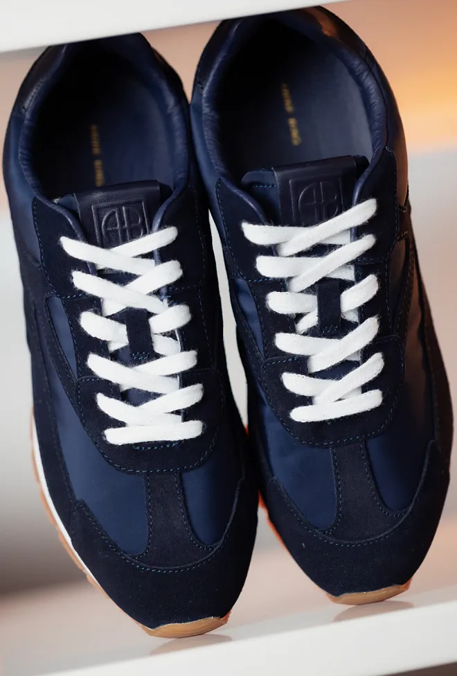 Anine Bing Juno Sneakers Navy Suede joggesko 5