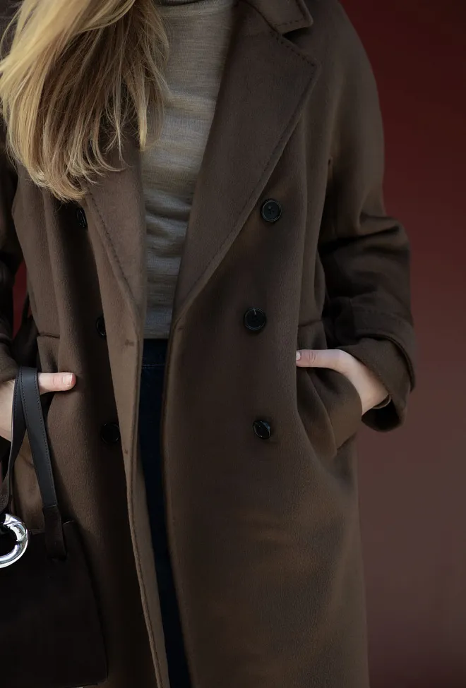 The Product Double Breasted Coat Brown kåpe 5