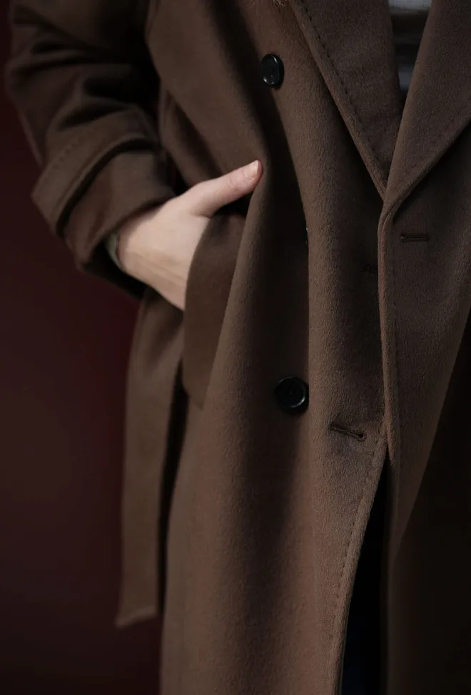 The Product Double Breasted Coat Brown kåpe 6