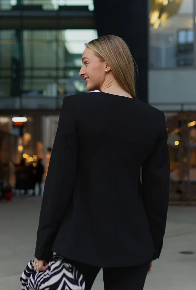 Rotate Flared Tailored Jacket Black blazer dressjakke 5
