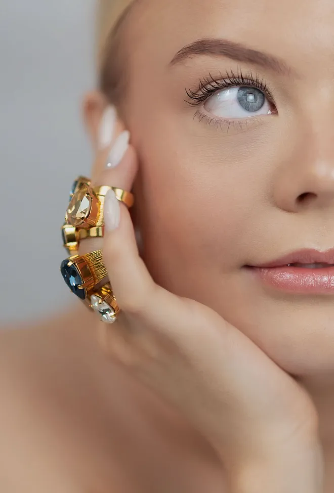 Caroline svedbom Classic Gold Ring Gold Denim Blue
