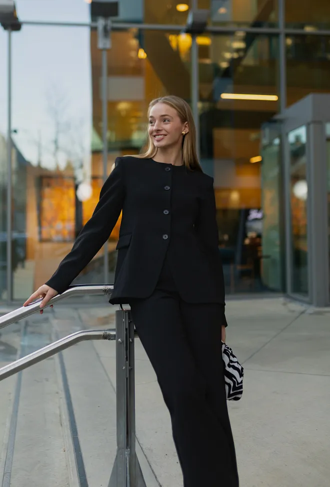 Rotate Flared Tailored Jacket Black blazer dressjakke 2