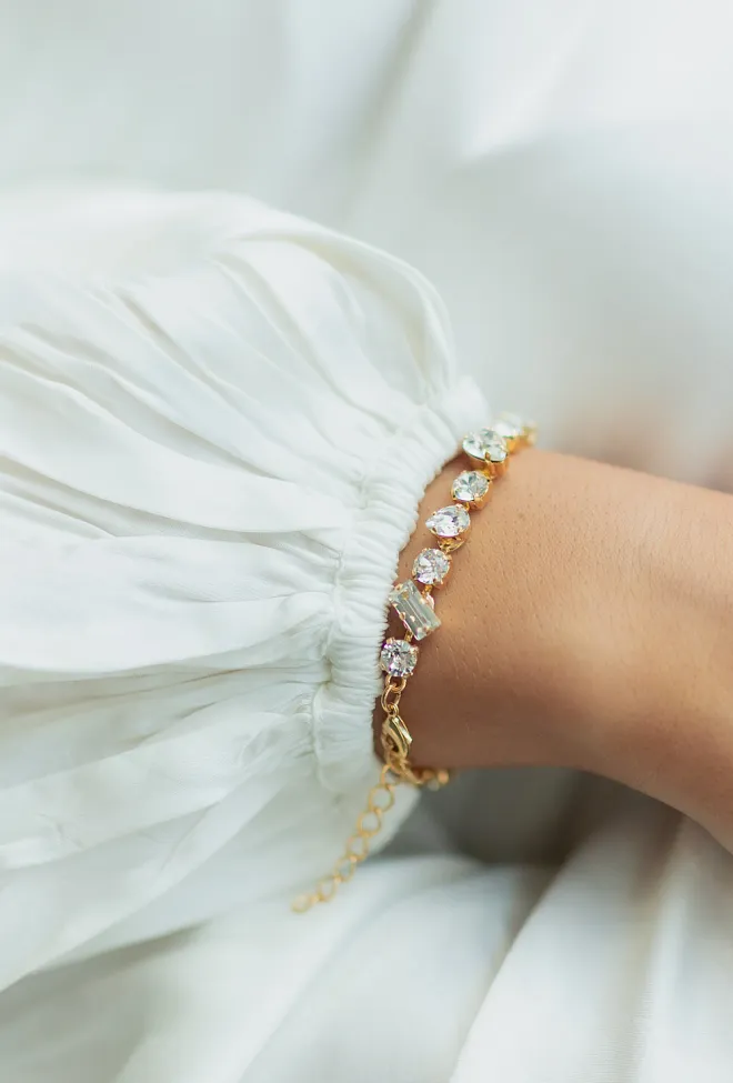 Caroline svedbom Noelle Statement Bracelet Gold Crystal armbånd 2