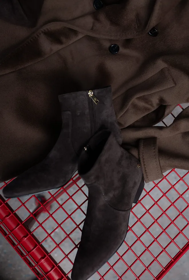 Anine bing Freya Flat Boots Dark Brown Suede ankelstøvletter 5