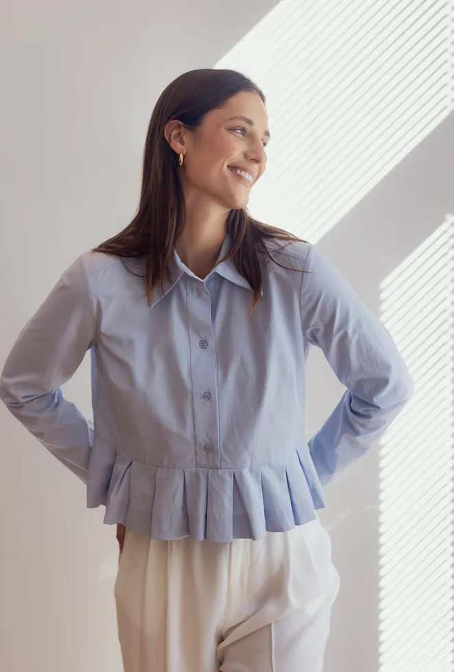 Munthe lustona shirt light blue skjorte lys blå 
