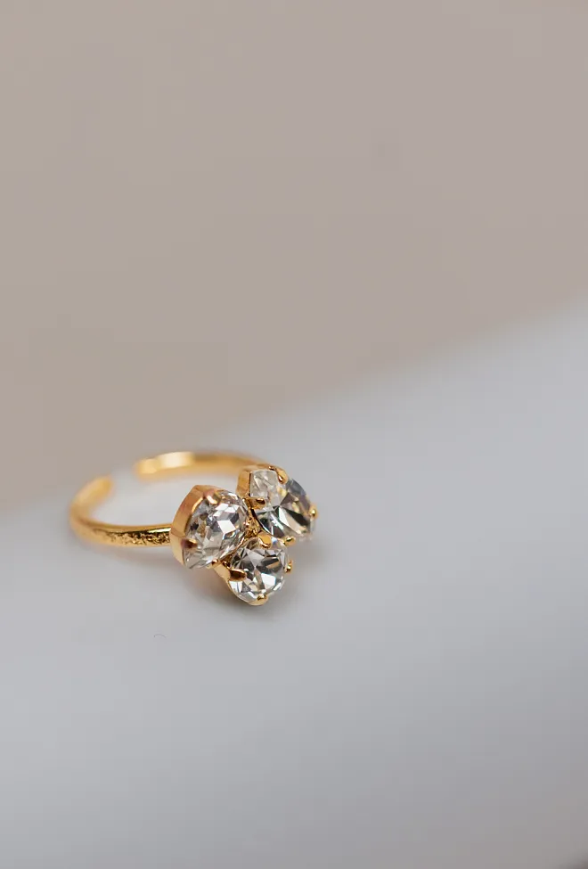 Caroline Svedbom Ana Ring Gold Crystal 2
