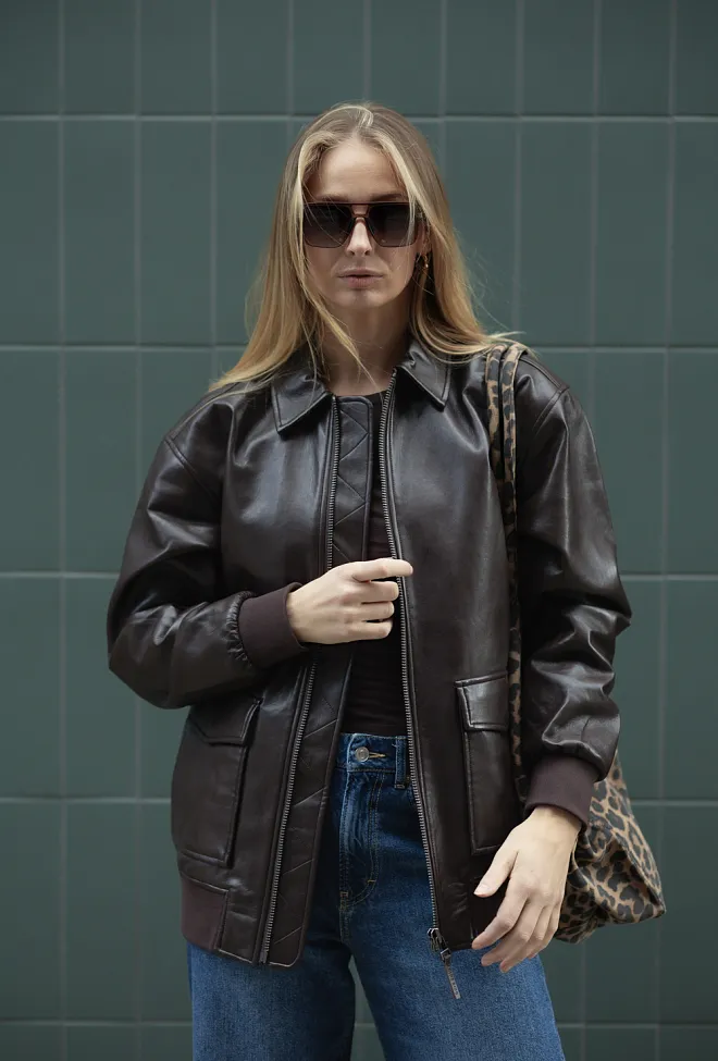 Anine Bing Kelanie Jacket Deep Brown skinnjakke 2