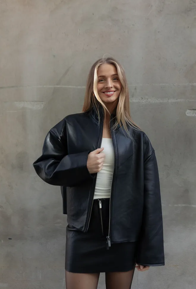 Remain Mini Leather Skirt Black miniskjørt skinnskjørt 9